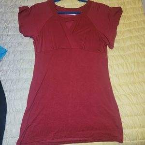 Burgandy Short Sleeve Shirt